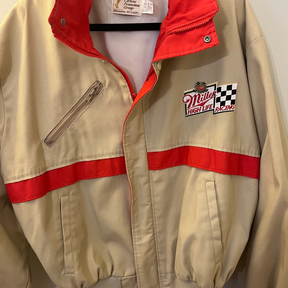 Vintage Miller High Life Racing Jacket - Bomber with Red Accents - Picture 2 of 5